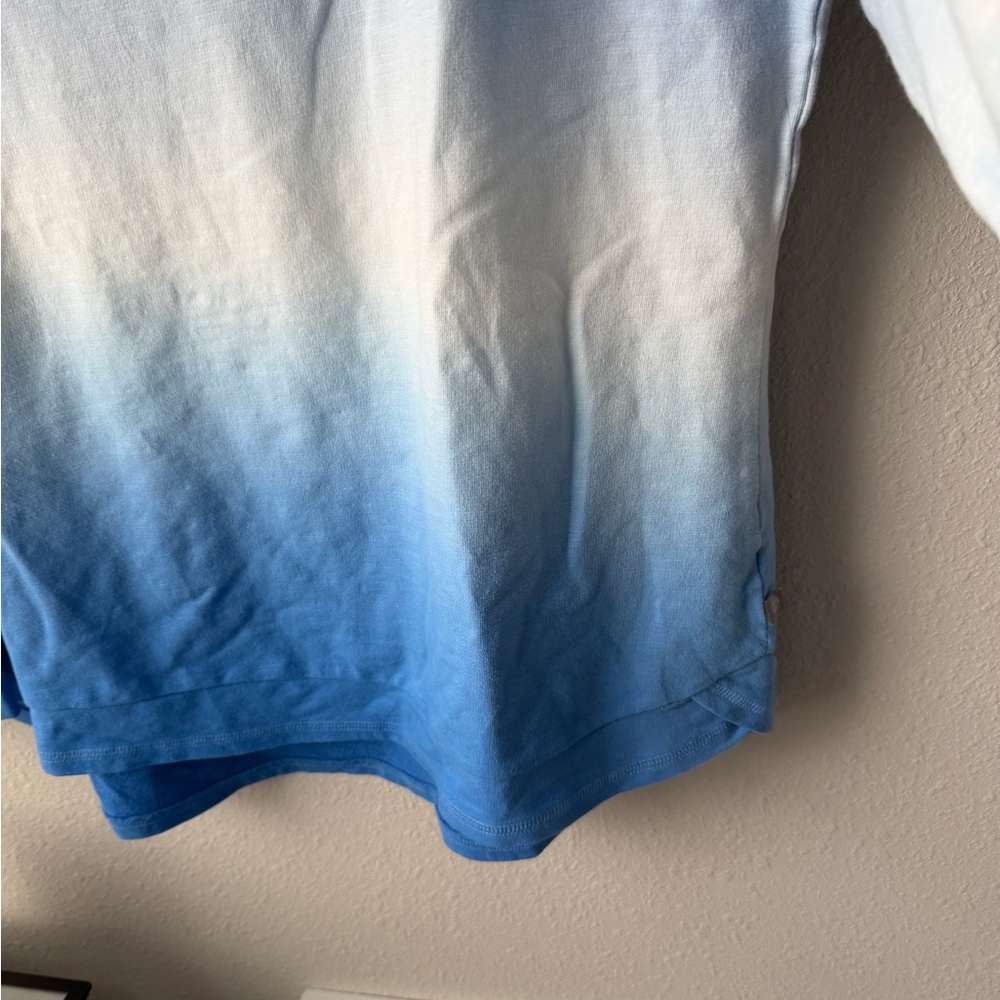 Talbots Blue and White Ombre Long Sleeve Top - Picture 3 of 8